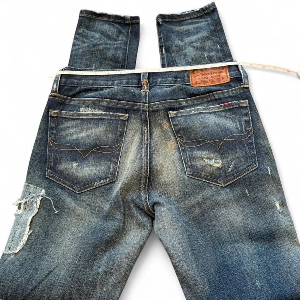 Ralph Lauren Tompkins Skinny Patchwork Denim Jeans (sz 28) - Picture 3 of 7